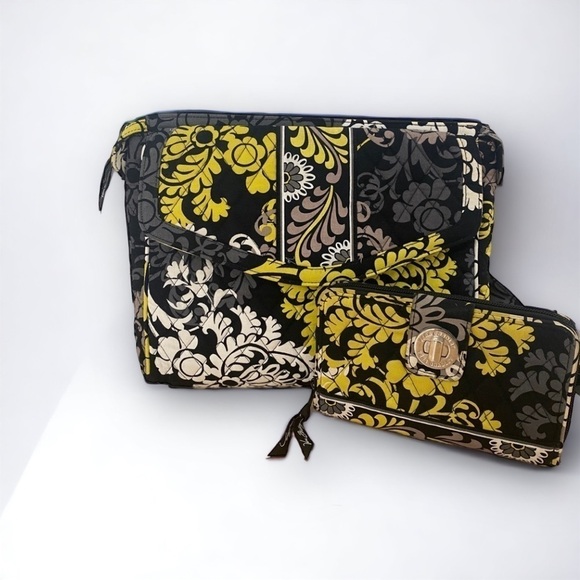 Vera Bradley Messenger Laptop Tech Bag & Wallet in Baroque Pattern (retired) - Picture 1 of 16